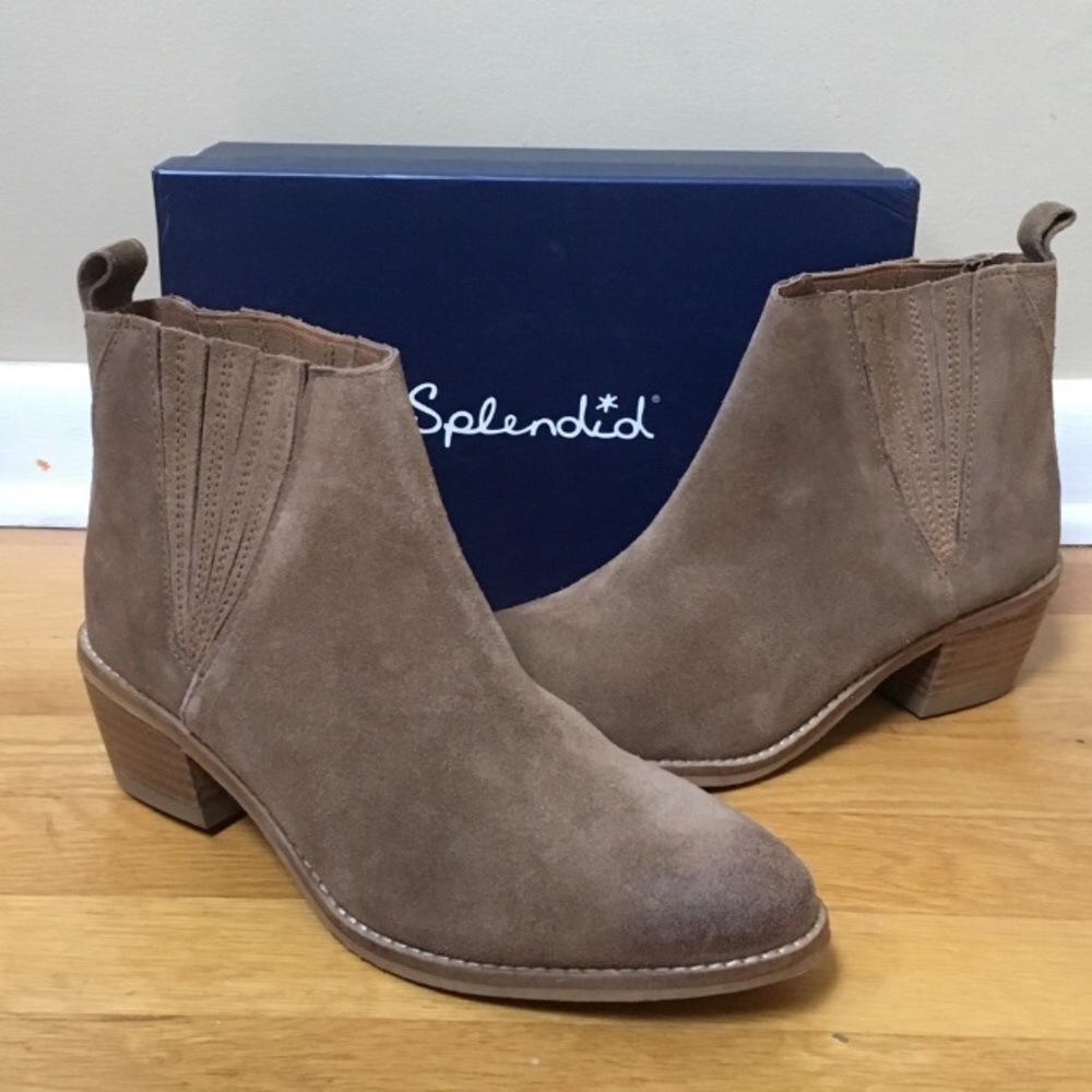 Splendid Cupid Cognac Suede Gore Booties Anthropologie